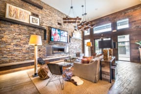 Clubroom With Fireplace at Aviator West 7th, Texas, 76107