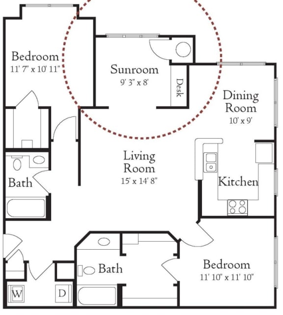 2 bedroom apartment with deck and den manassas va