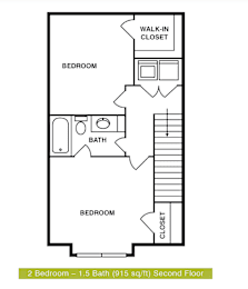  Floor Plan 2 Bedroom/2 Bathroom-Duplex