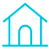 A blue house icon on a green background.