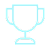 A simple line drawing of a trophy cup.