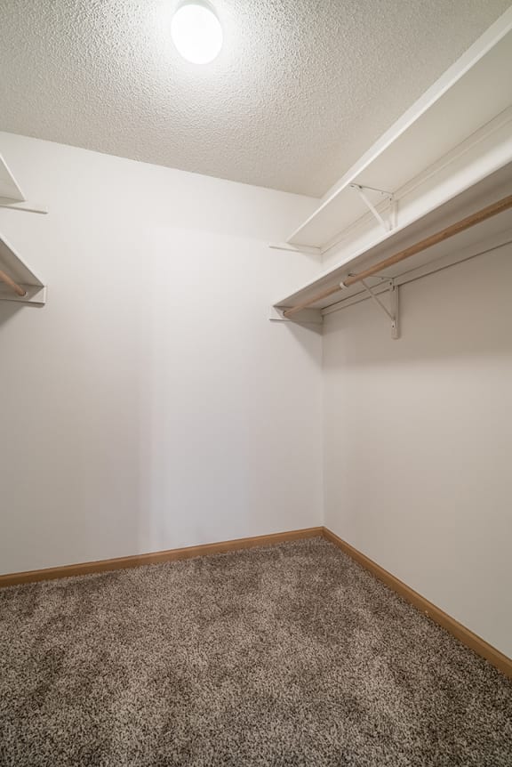 Large walk-in closet for extra storage at The Northbrook Apartment Homes, Lincoln, NE