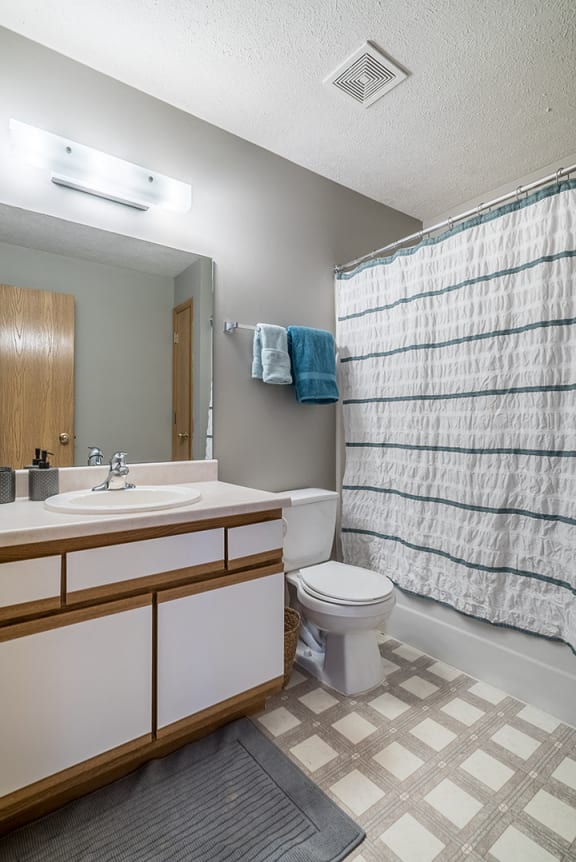 large bathroom with plenty of counterspace at Williamsburg Park Apartments in Lincoln NE