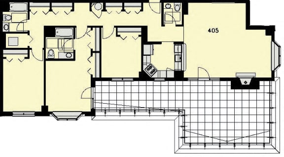 Floor Plan  Penthouse 5 - 3 Bed, 2.5 Baths