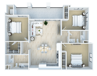 3 bed 2 bath Pomelo Floor Plan  at The Venue at Orange, California, 92373