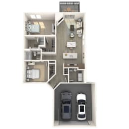 2 bedroom 2 bathroom apartment floor plan at apartments in Traverse City, MI