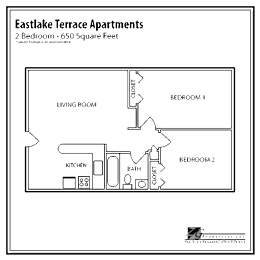 Eastlake Terrace 2 Bedroom Floor Plan