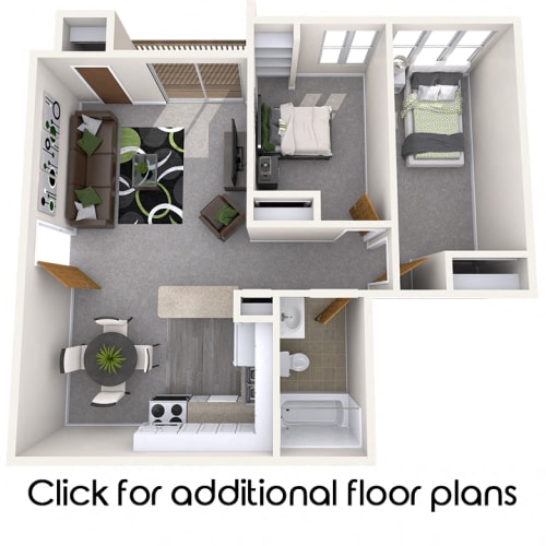 Floor Plan  2 Bed 1 Bath for 2 People (rate per person)