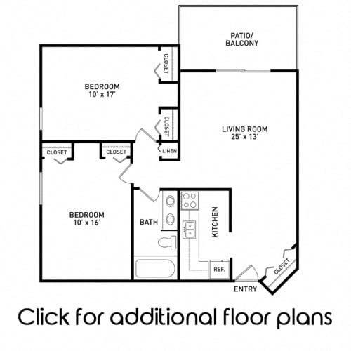 Floor Plan  2 Bedroom 1 Bathroom for 3 People (rate per person)