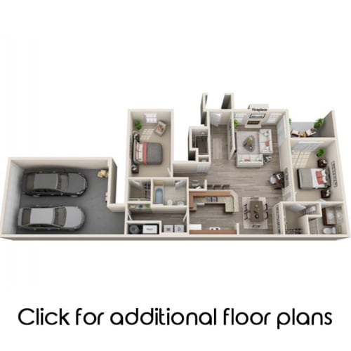 Floor Plan  2 bedroom 2 bathroom floor plan at Aberdeen of Brighton Apartments