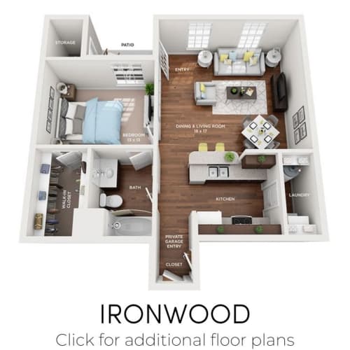 Floor Plan  1 bedroom, 1 bathroom