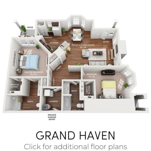Floor Plan  2 bedroom, 2 bathroom