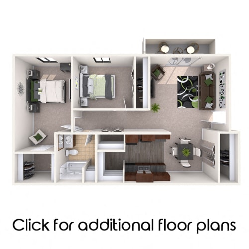 Floor Plan  2 bedroom apartment floor plans in East Lansing, MI near Michigan State University | Burnt Tree