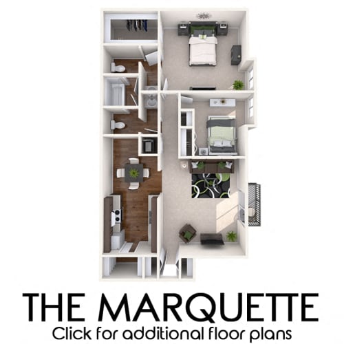 Floor Plan  2 bedroom apartment floor plans in East Lansing, MI near Michigan State University | Carriage Hill East
