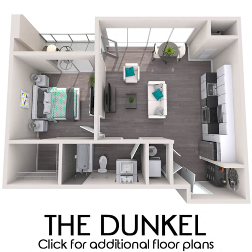 Floor Plan  1 Bedroom, 1 Bathroom