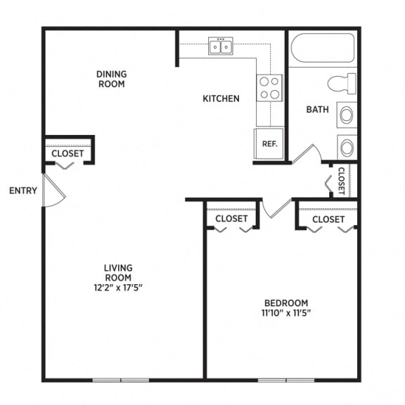 Floor Plan  East Lansing Apartments near Michigan State University | University Terrace Apartments