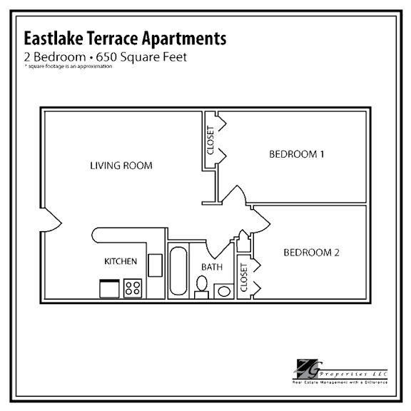 Eastlake Terrace 2 Bedroom Floor Plan