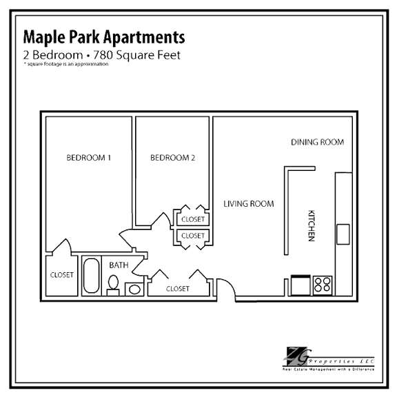 Maple Park 2 Bedroom Floor Plan