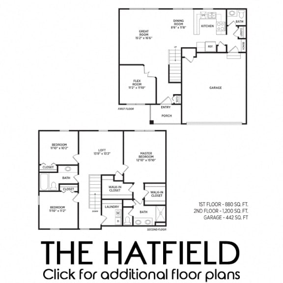 Floor Plan  The Hatfield floor plan at Aspen Lakes Homes