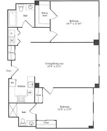 2 bedroom apartment for rent in Cambridge MA Floor Plan