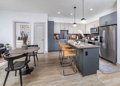 Modern kitchen at Luca Apartments in Austin TX