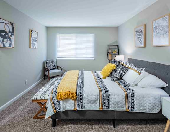 Grand Arbor Reserve Apartments in Raleigh, NC photo of a bedroom with plush carpeting