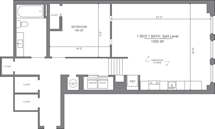  Floor Plan Split Level / Corner
