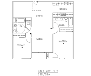  Floor Plan 2 Bedroom, 2 Bath