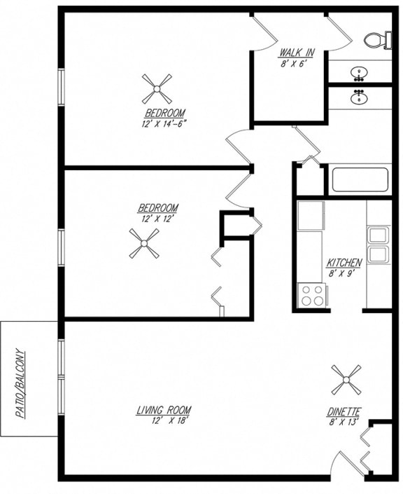  Floor Plan Two Bedroom Spacious Floor Plan