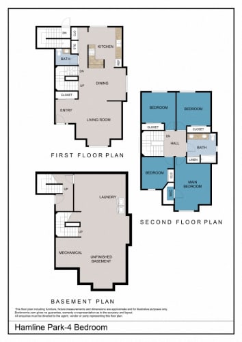 Floor Plan  Hamline - 4 Bedroom Townhome