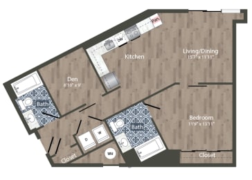 A25D Floor Plan at Park Kennedy, Washington