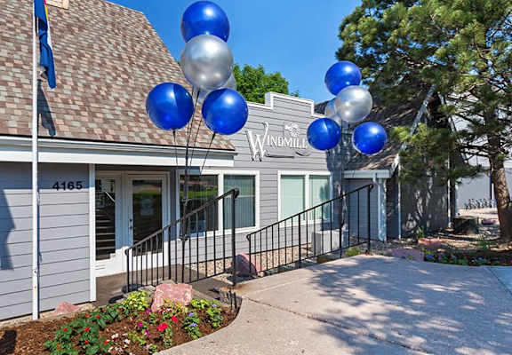 Clubhouse Exterior at Windmill Apartments, Colorado Springs, Colorado