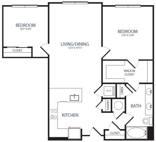 Floor Plan  2BR 1BA