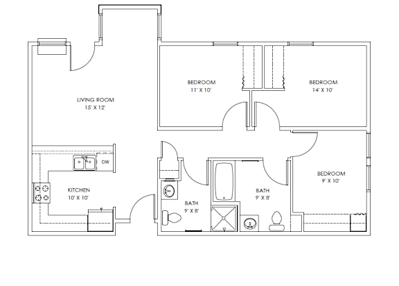 the floor plan of sea & sand apartments