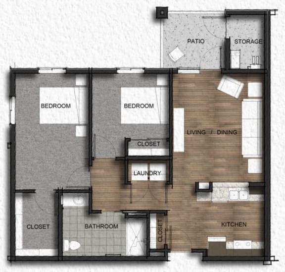 Floor Plan  Two Bedroom