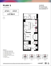 floor plan of a studio apartment