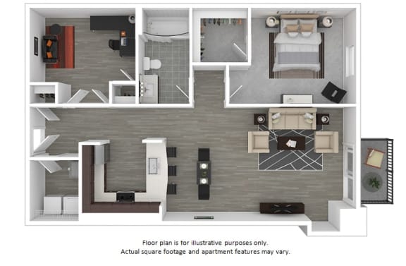 Apollo 1x1 floor plan Apollo 1x1 floor plan at The Manhattan Tower and Lofts, Denver, CO