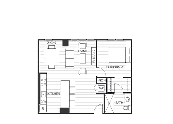 A5 Floorplan at Velaris Living Apartments, Denver