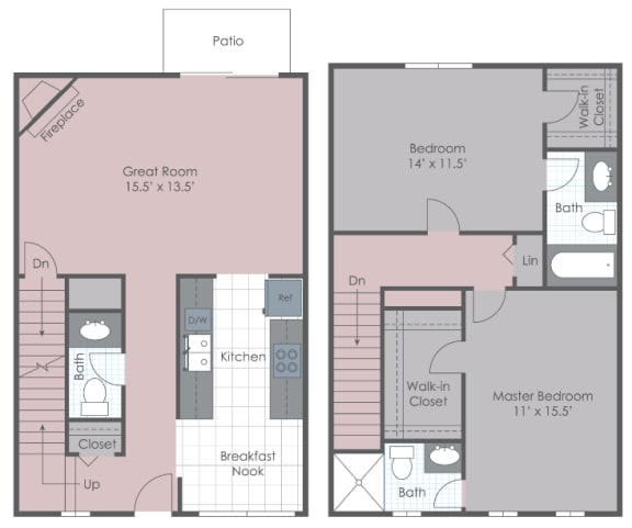 Floor Plan  Two bedroom townhome layout