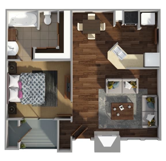 Floor Plan  1 Bedroom Apartments in Garland &amp; Mesquite, TX 75043