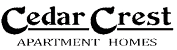 The Cedar Crest Apartments Logo features the brand name in clean, bold lettering, conveying a sense of professionalism and sophistication.