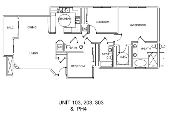 Units 103, 203, 303, PH4