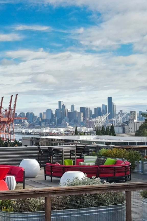 Youngstown Flats Apartments in Seattle, WA Rooftop Patio with Beautiful Views