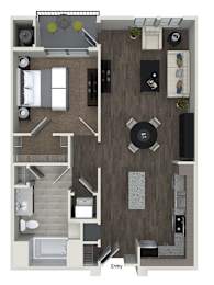Floor Plan  one bedroom floor plan at 808 west apartments