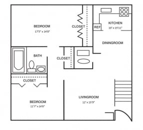  Floor Plan TWO BEDROOM