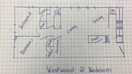  Floor Plan 2 Bedroom 1 Bathroom