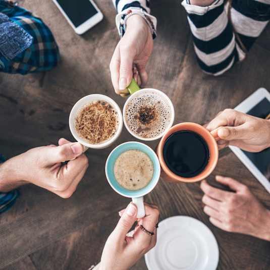 Group of People having coffee at Ardmore Meadows, Whitsett, North Carolina