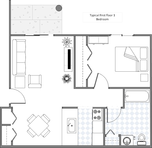 Floor Plan  One Bedroom