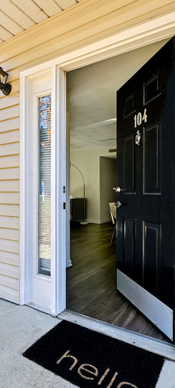 Front door to townhome for rent at Beachwood Park  Apartments and Townhomes in Raleigh NC