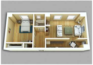  Floor Plan 1 Bed, 1 Bath #219-619